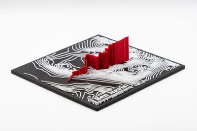 Ben Nevis 3D Printed Map with extruded trail route and accurate contours
