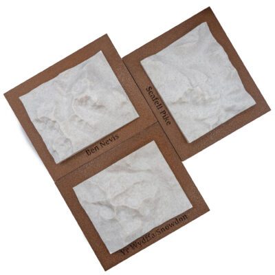 National 3 Peaks 3D Relief Maps 3D Printed